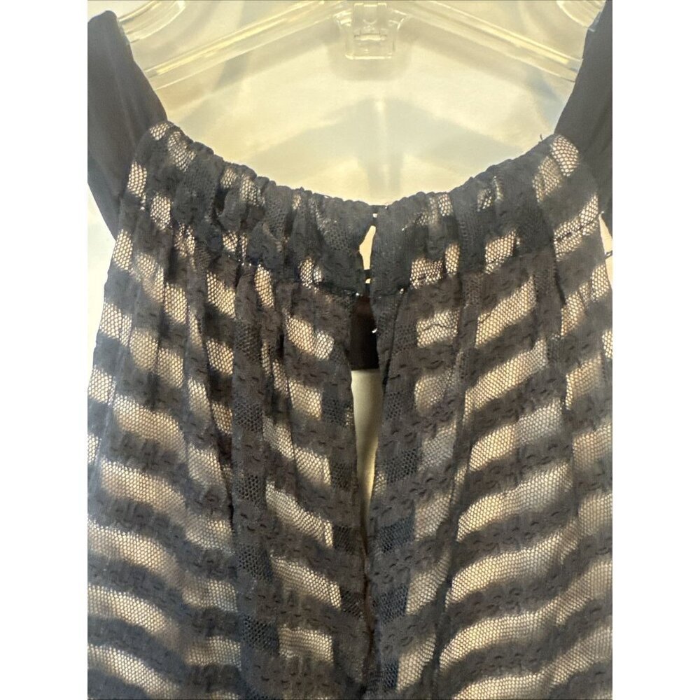 London Times Womens Black Mesh Halter Maxi Dress Sz 4P Whimsigoth Witchy Fairy‎ - Picture 7 of 11